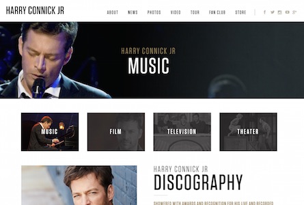 Harry Connick Jr. discography page screenshot
